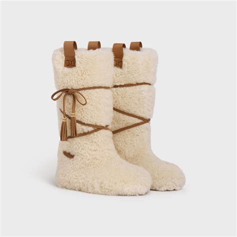 celine shearling boots